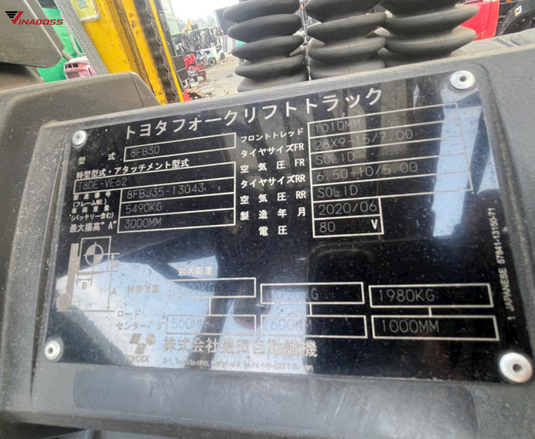 Xe Nâng Điện Ngồi Lái TOYOTA 8FB30